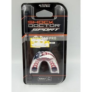 Shock Doctor Sport Gel Max Pro Adult MultiSport Mouth Guard Stars & Stripe NEW